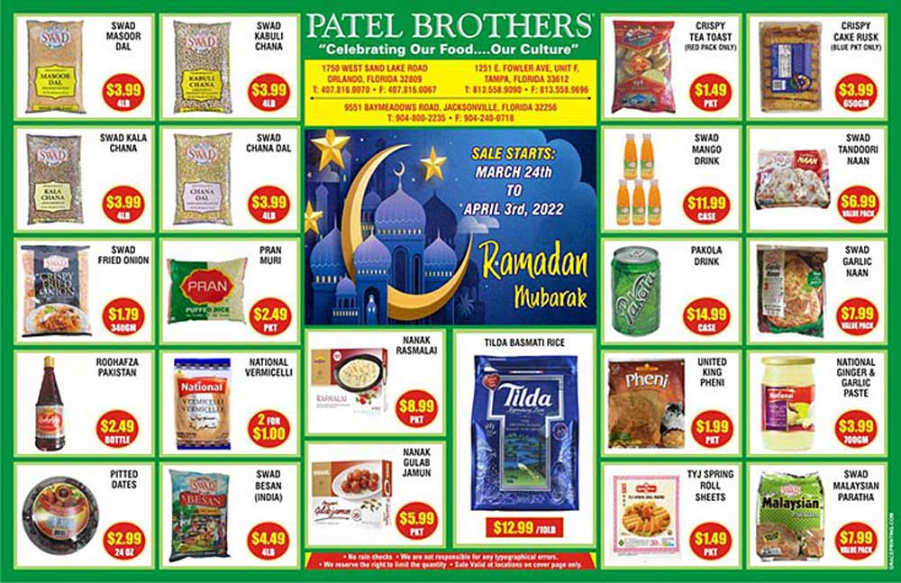 Patel Brothers Weekly Ad (3/24/22 - 4/03/22)